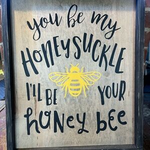 Rustic Honey Bee Wall Art with Black and Yellow Accents